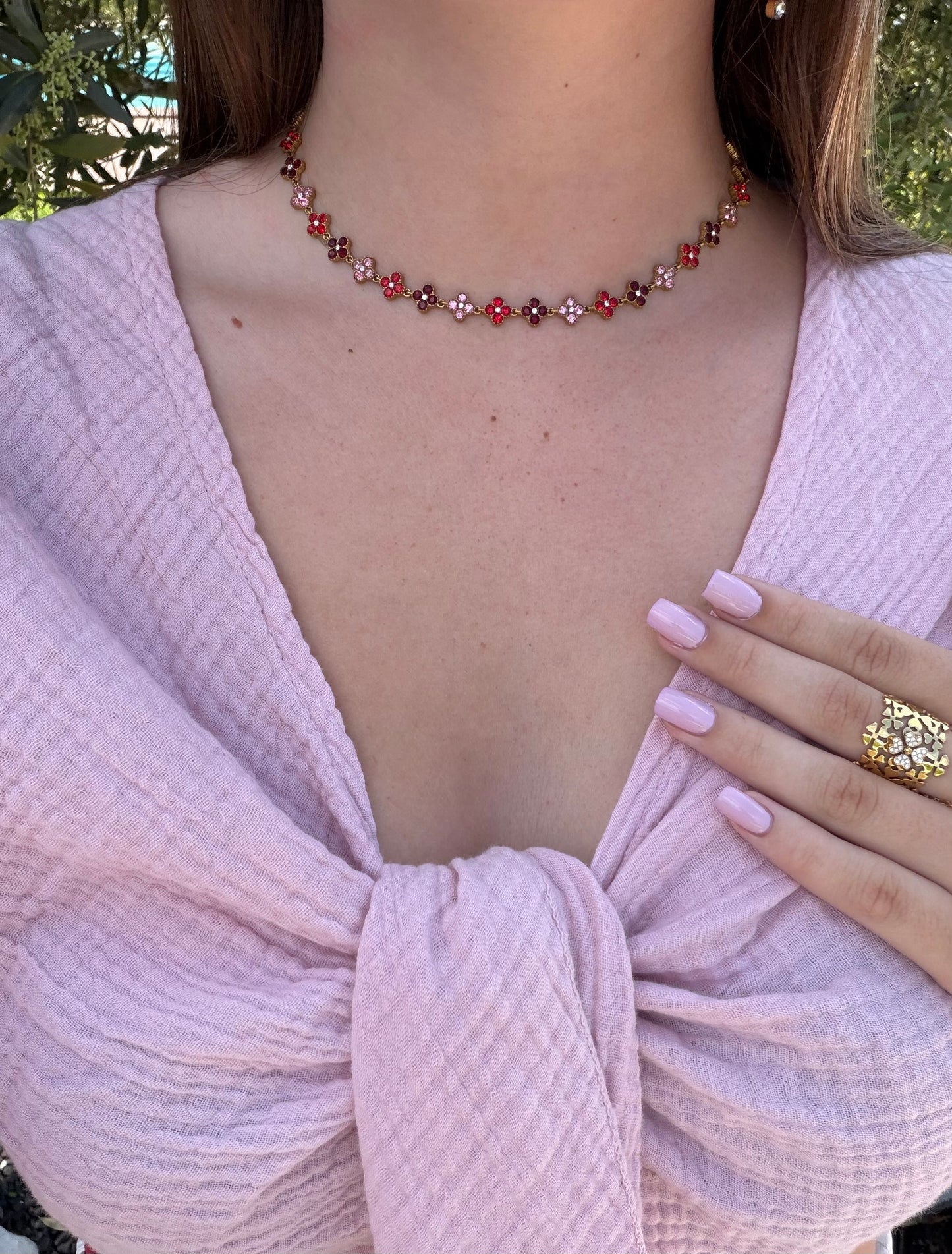COLLIER DIAMOND RED