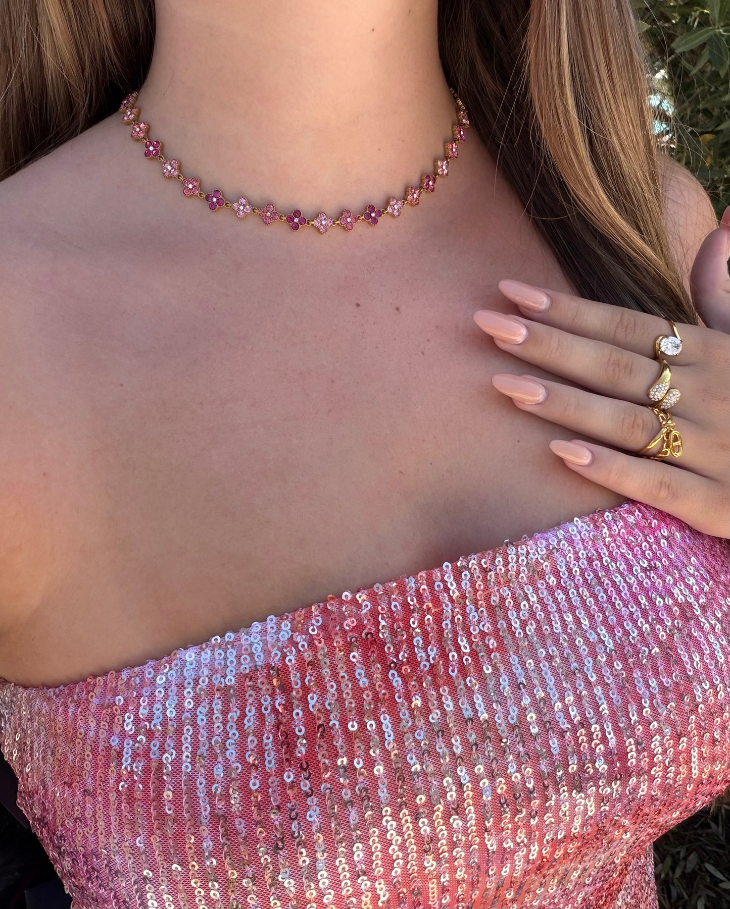 COLLIER DIAMOND PINK