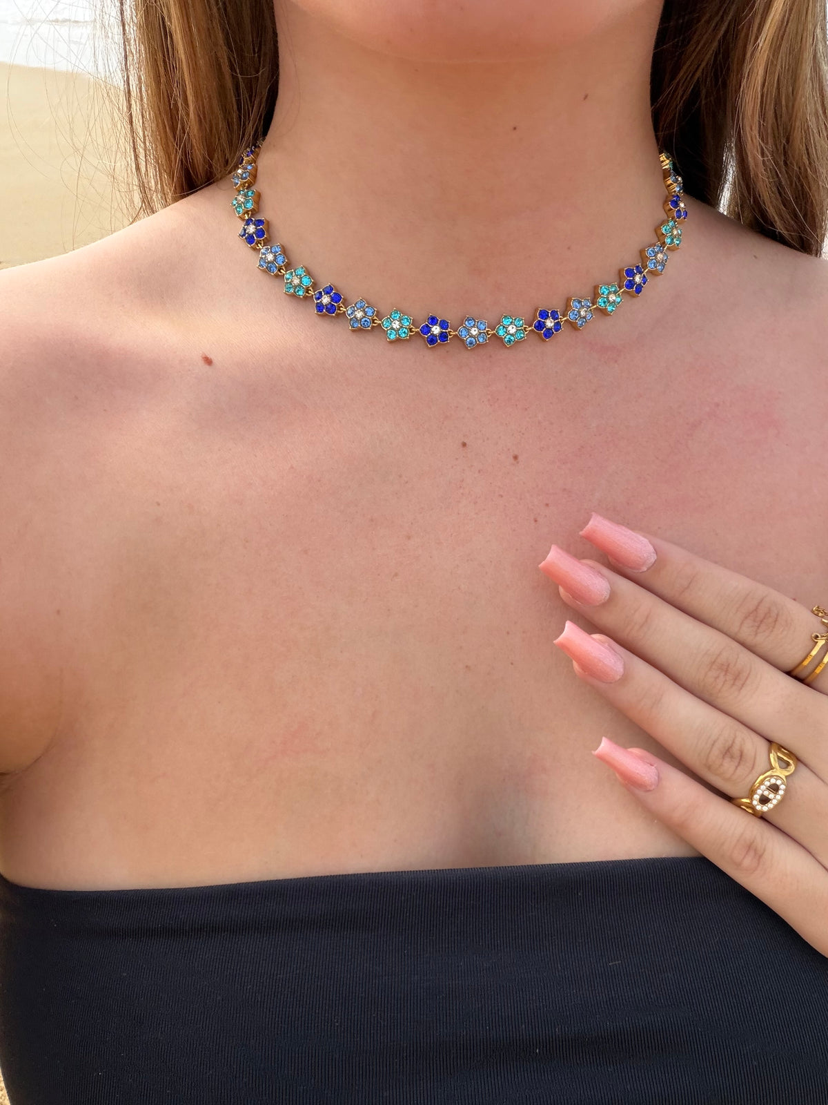 COLLIER FLORA BLUE