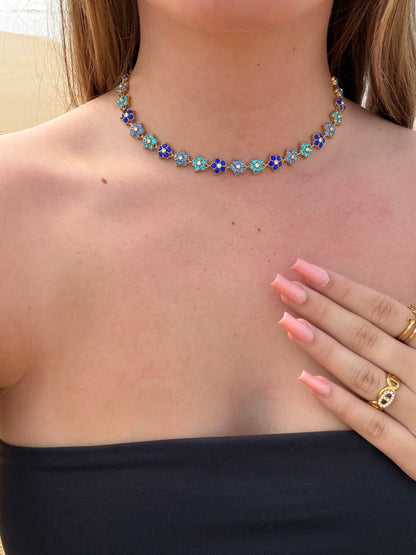 COLLIER FLORA BLUE