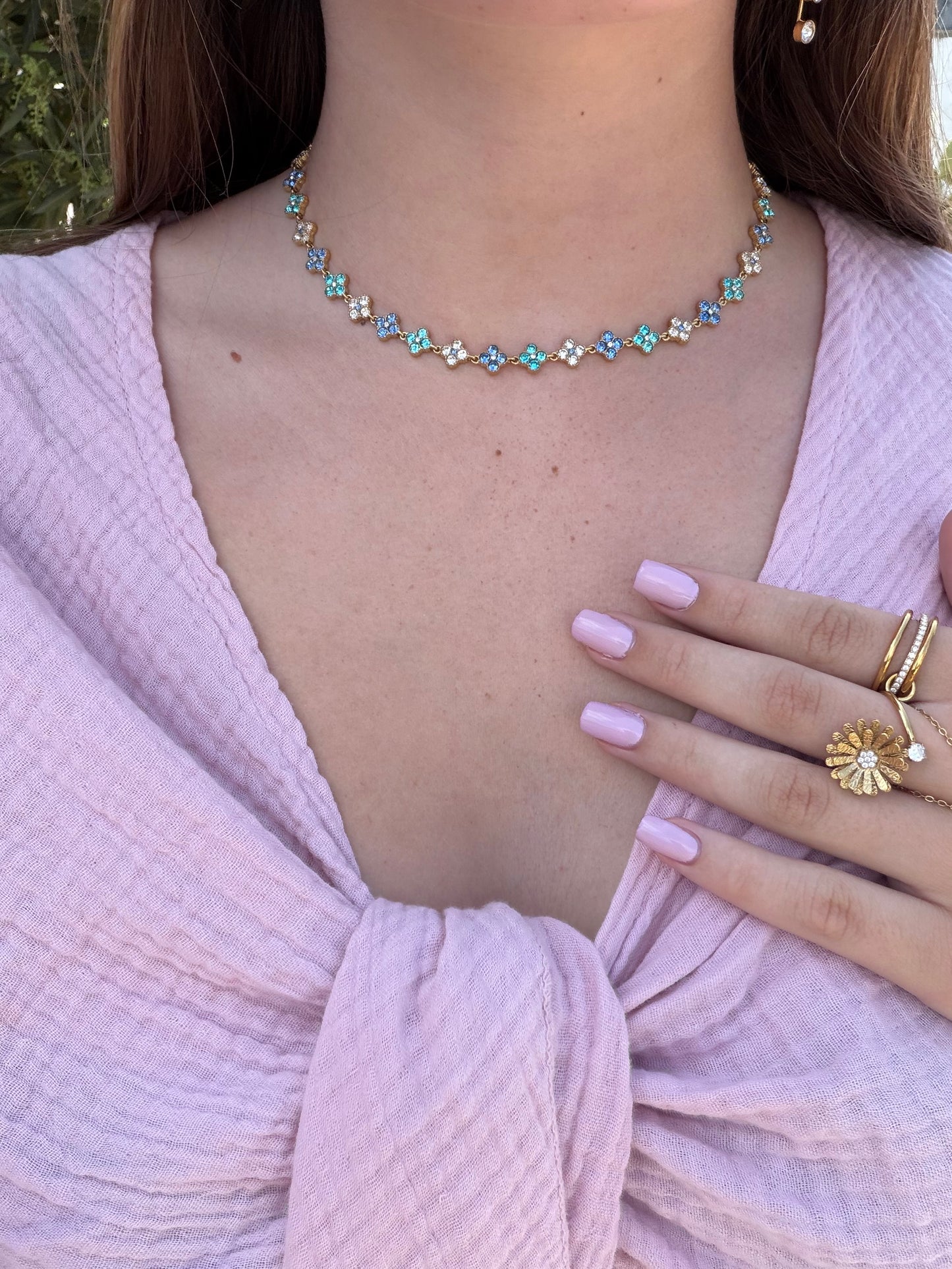 COLLIER DIAMOND BLUE￼