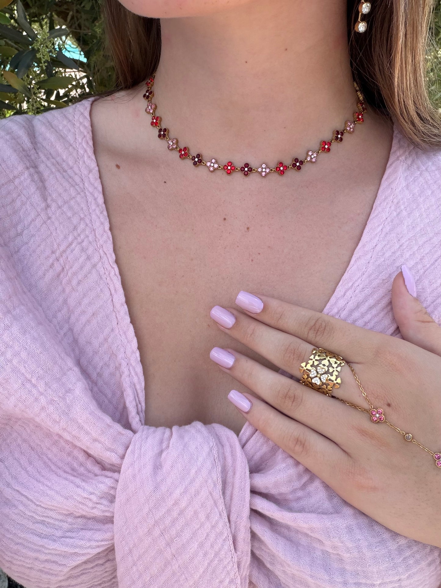 COLLIER DIAMOND RED