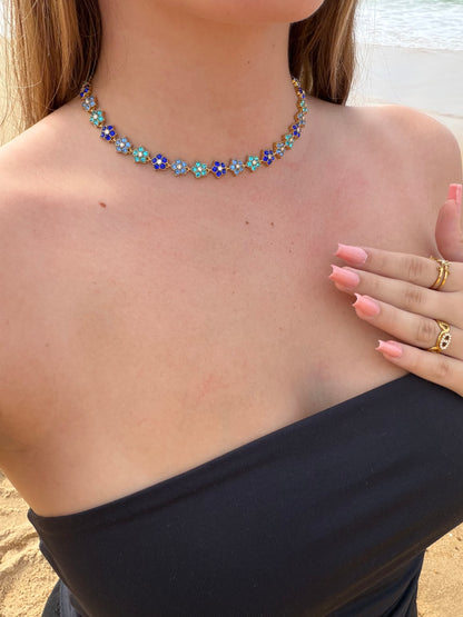 COLLIER FLORA BLUE