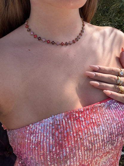 COLLIER DIAMOND RED