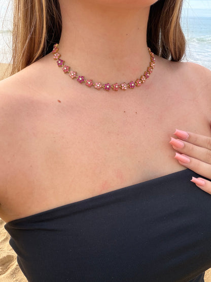 COLLIER FLORA PINK