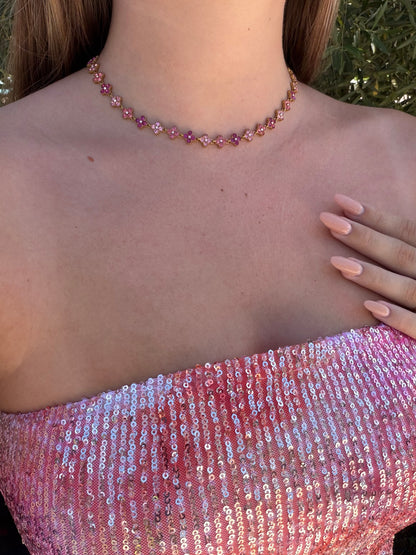 COLLIER DIAMOND PINK