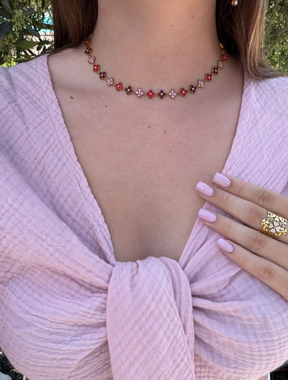 COLLIER DIAMOND RED
